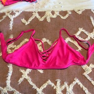 hollister pink bikini top